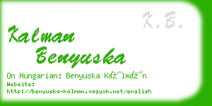 kalman benyuska business card